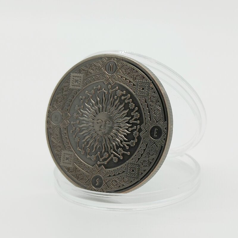 Zodiac Lucky Coin 12 Constellations Sun & Moon Token-5