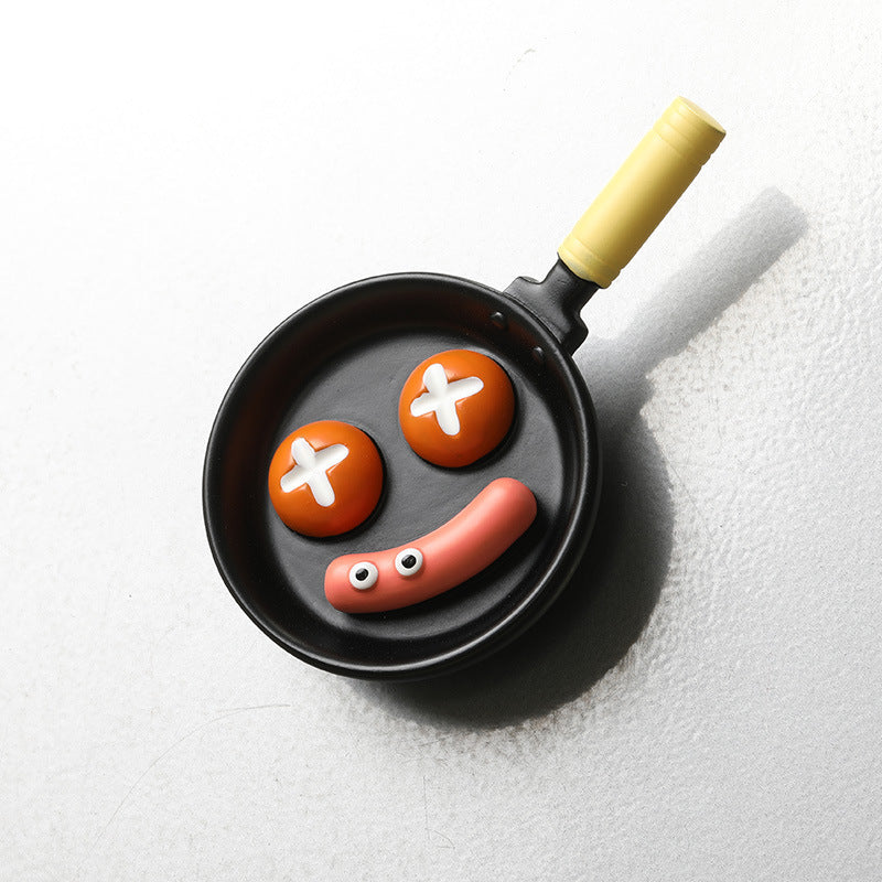 Funny Mini Frying Pan – Realistic Food Fridge Magnet-6