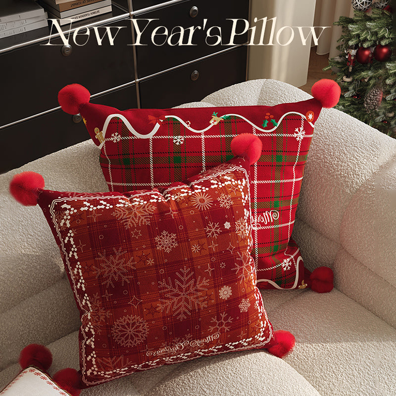 Christmas Throw Pillow Festive Sofa Cushion with Insert