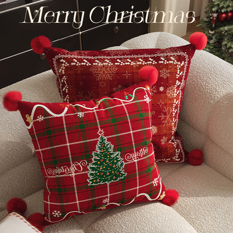 Christmas Throw Pillow Festive Sofa Cushion with Insert