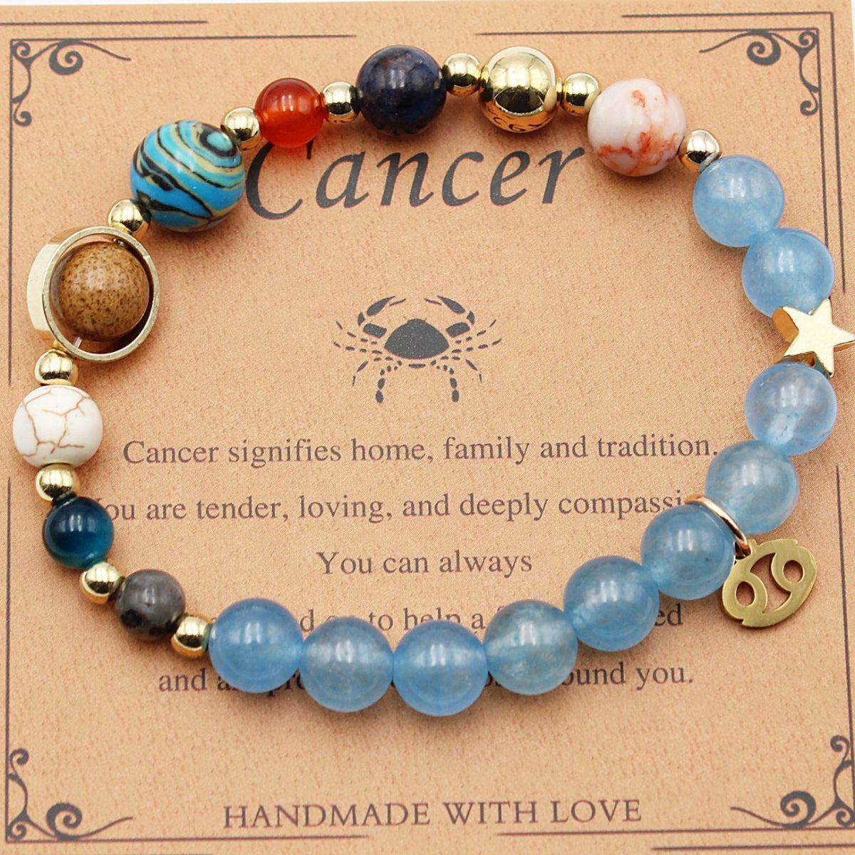 Zodiac Bracelet with Natural Agate & Shoushan Stone 12 Constellations-16