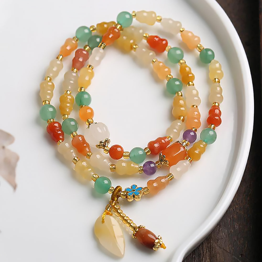 Ethnic Style Jinsi Jade Bracelet with Cinnabar Jade Handwoven Jewelry-6