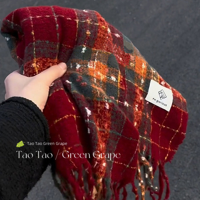2026 Christmas Scarf Cozy Korean Style Winter Shawl Gift