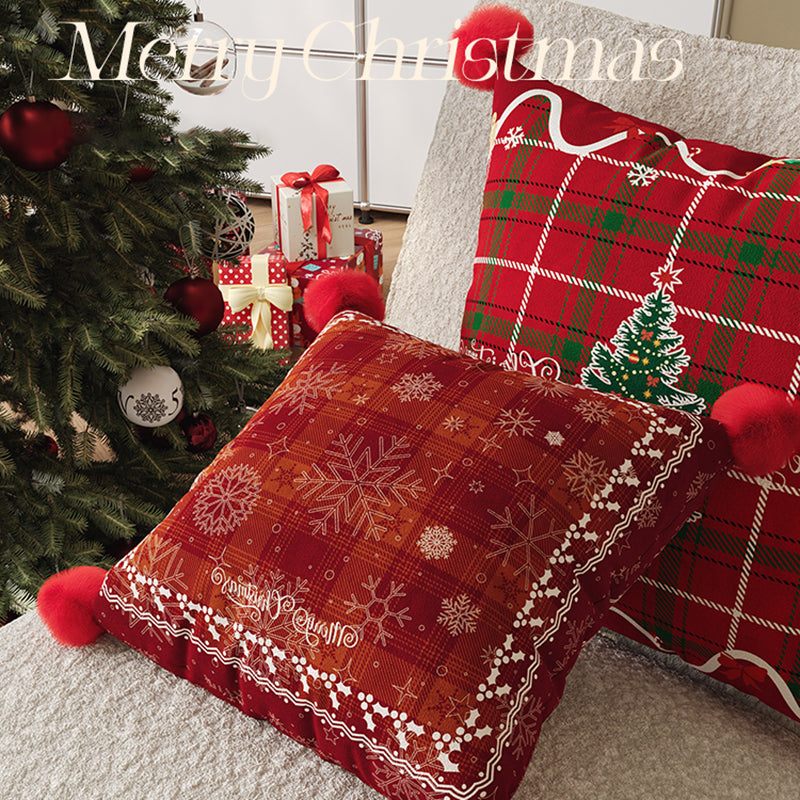 Christmas Throw Pillow Festive Sofa Cushion with Insert