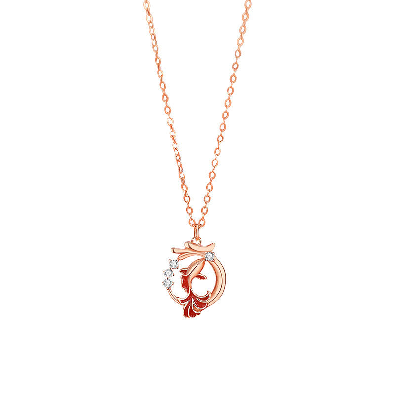 Koi Pendant Necklace Clavicle Chain & Birthday Gift for Wife-5