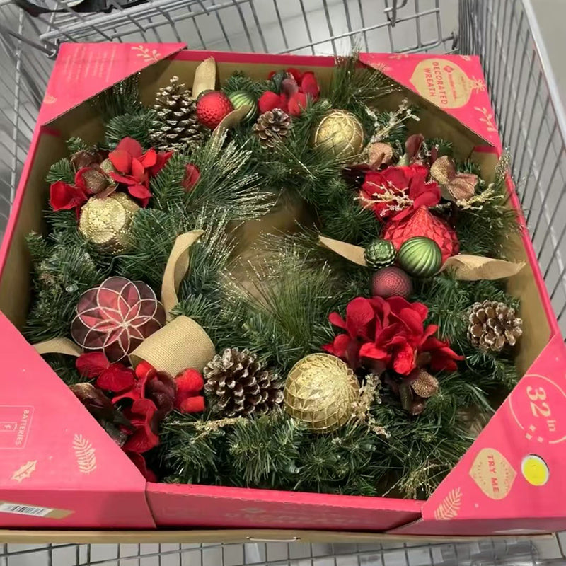 2026 New Christmas Decorative Wreath Door Hanging Holiday Gift