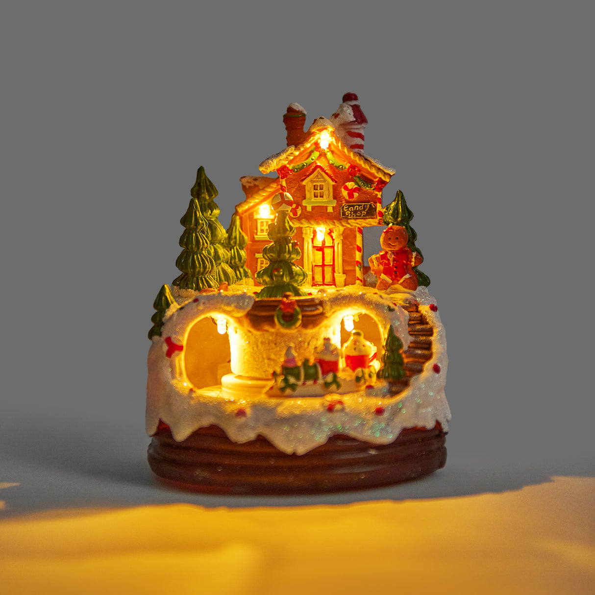 Gingerbread Man Night Light Music Box – Cute Christmas Gift Decor