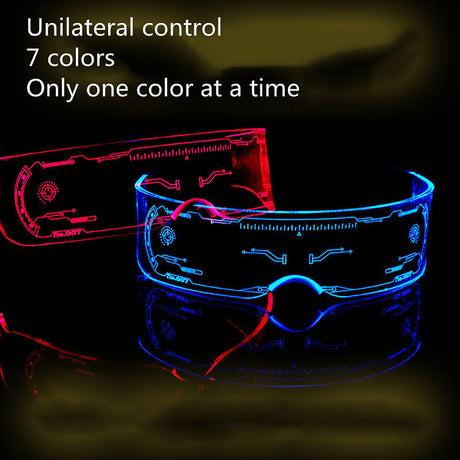 LED Luminous Futuristic Glasses Rave Party Festival Goggles-14