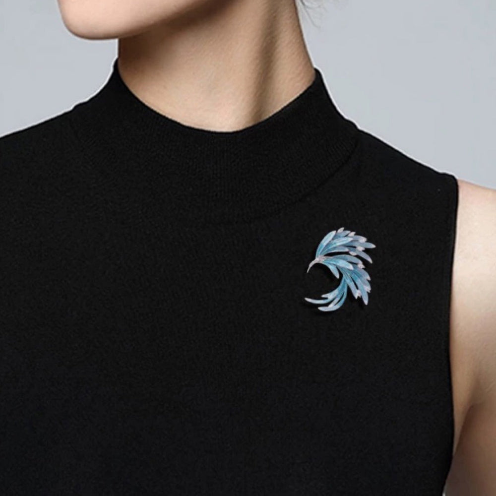 Emaille Gradientenmikro -Strass -Strass -Phoenix -Schwanzbrosche im chinesischen Stil