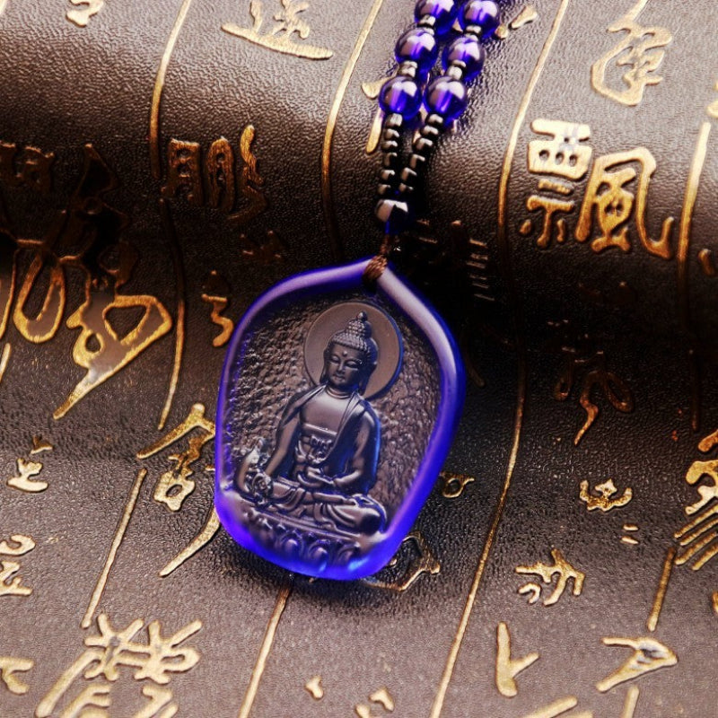 Ancient Method Glaze Crystal Pendant Protective Talisman Necklace