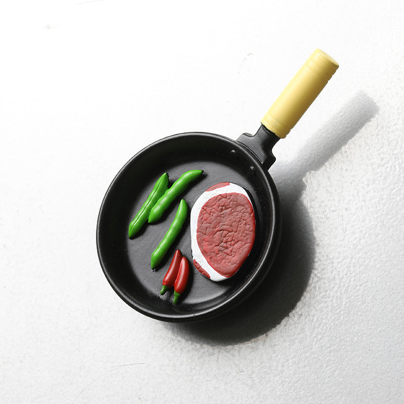 Funny Mini Frying Pan – Realistic Food Fridge Magnet-7