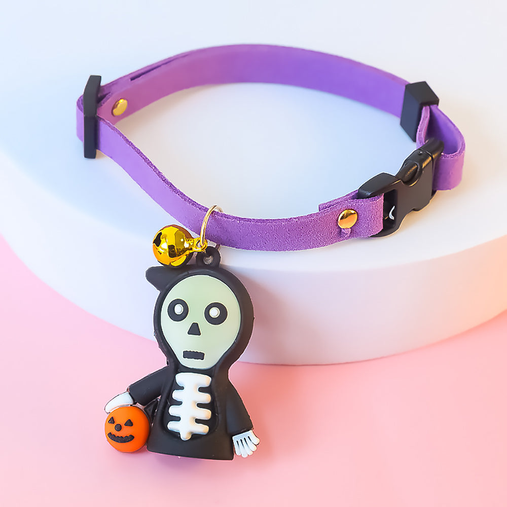 Halloween Pet Collar Decoration Pumpkin & Glow Skull Design-6