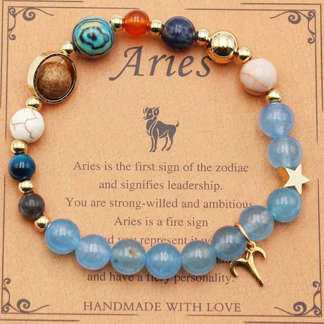 Zodiac Bracelet with Natural Agate & Shoushan Stone 12 Constellations-1