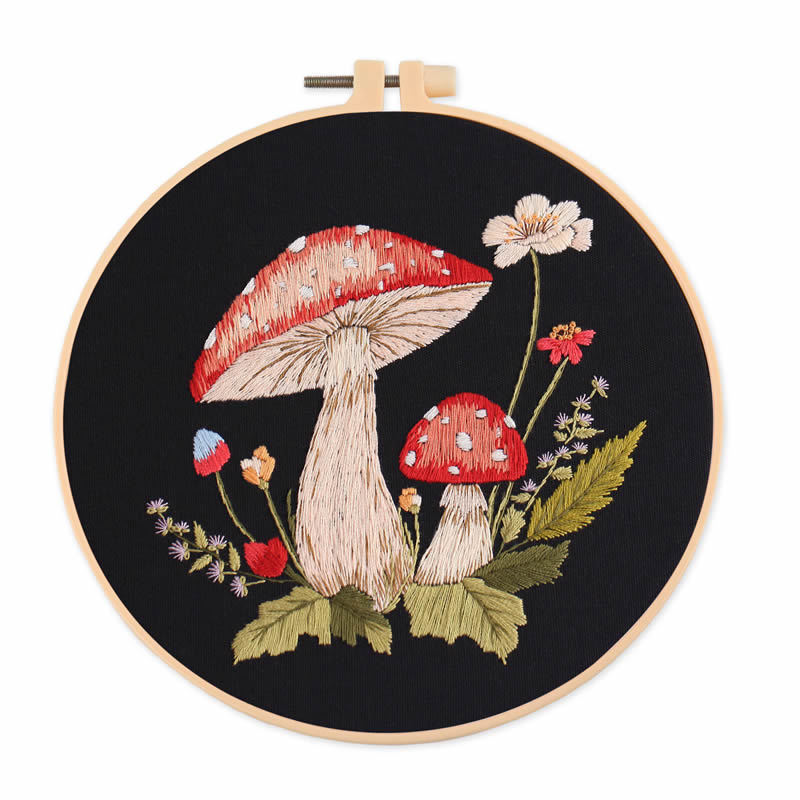 Mushroom Pattern Series Small Fresh Handmade Embroidery Material Kit Set