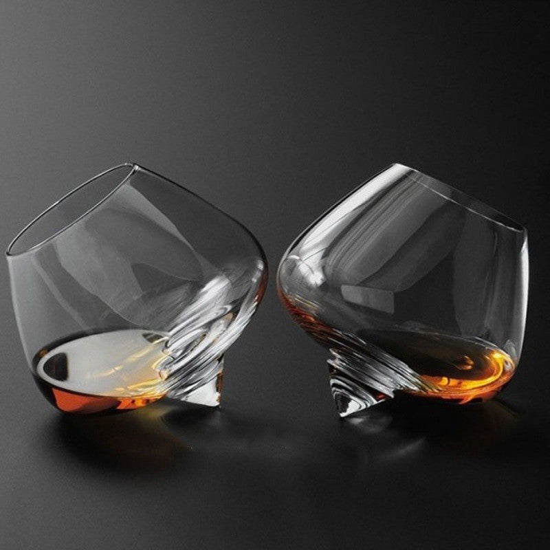 Rotating Whiskey Glass Cups Top Belly Cigar Spirit Glasses
