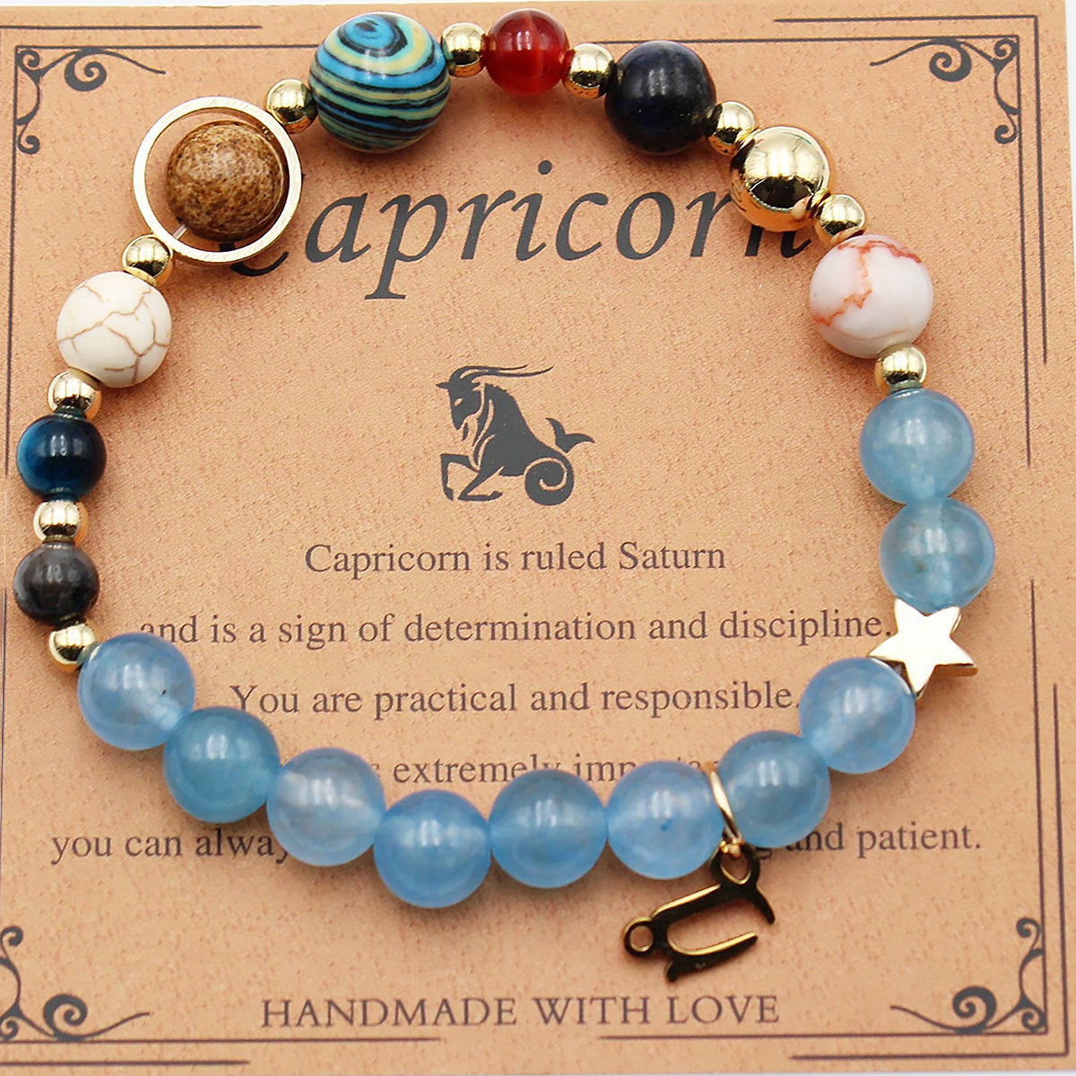 Zodiac Bracelet with Natural Agate & Shoushan Stone 12 Constellations-7