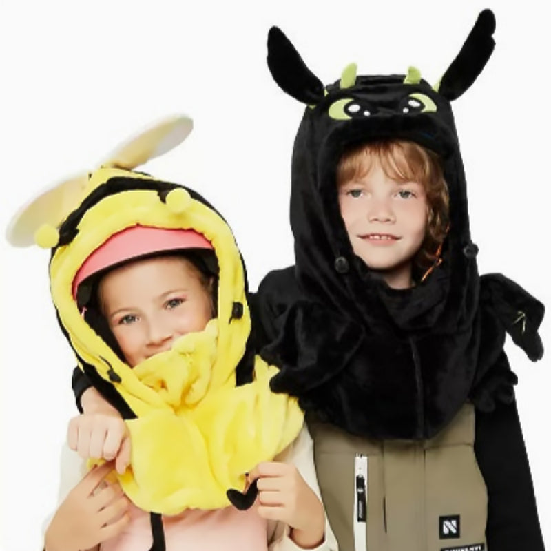 Skiing Helmet Hat Set Cartoon Ski Mask Helmet Decoration