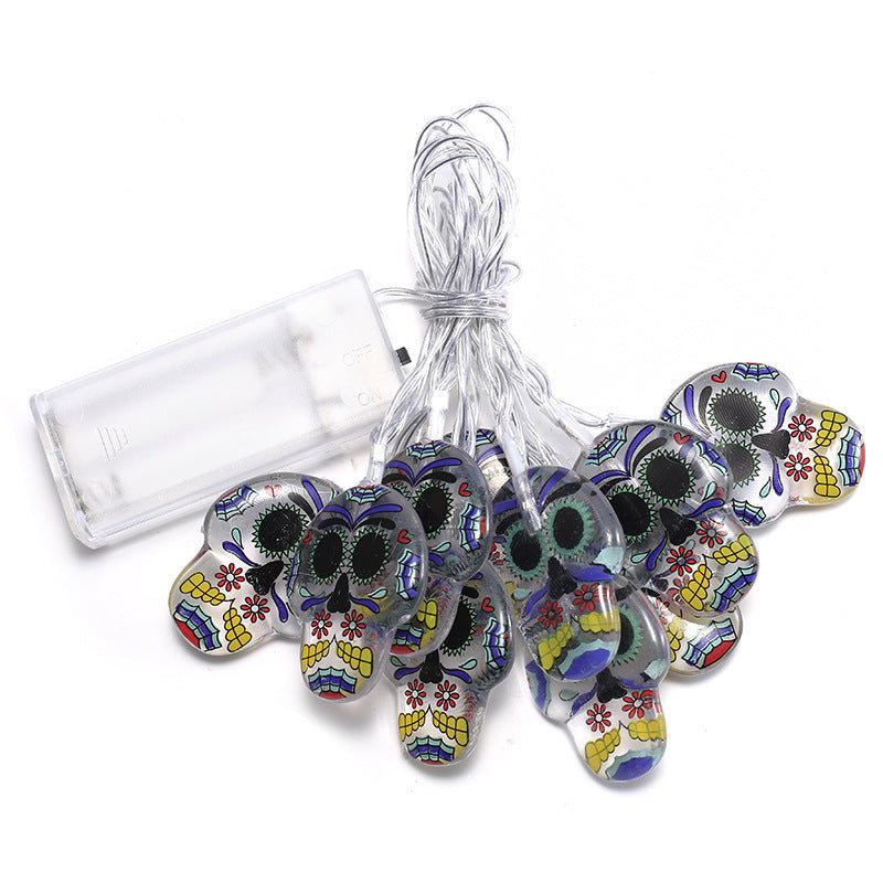 Halloween LED String Lights Skull Pumpkin Battery Operated Decor-2
