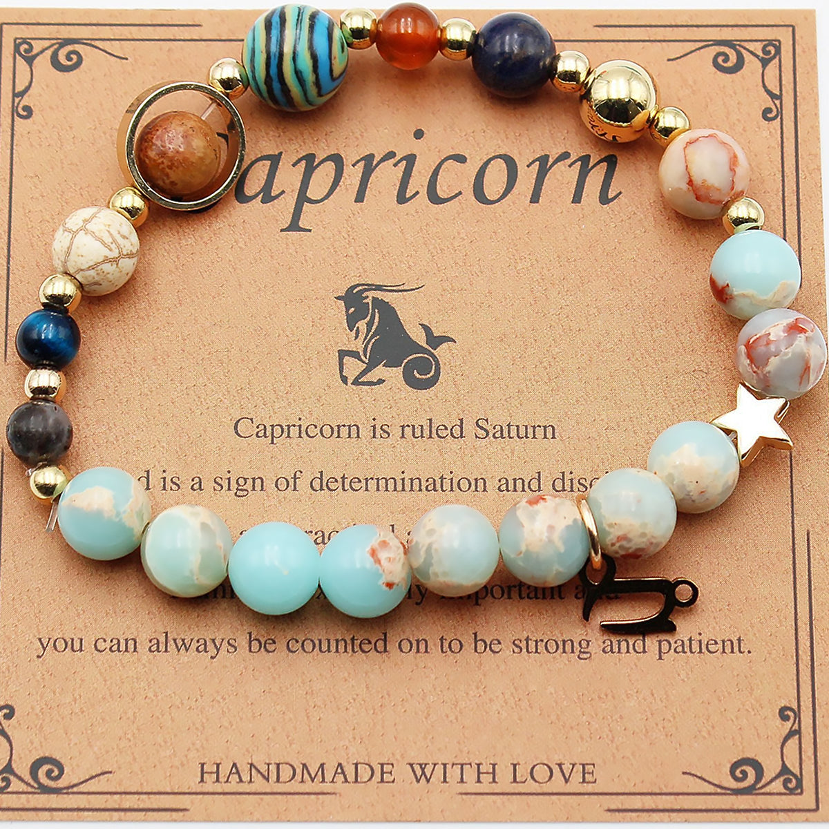 Zodiac Bracelet with Natural Agate & Shoushan Stone 12 Constellations-4