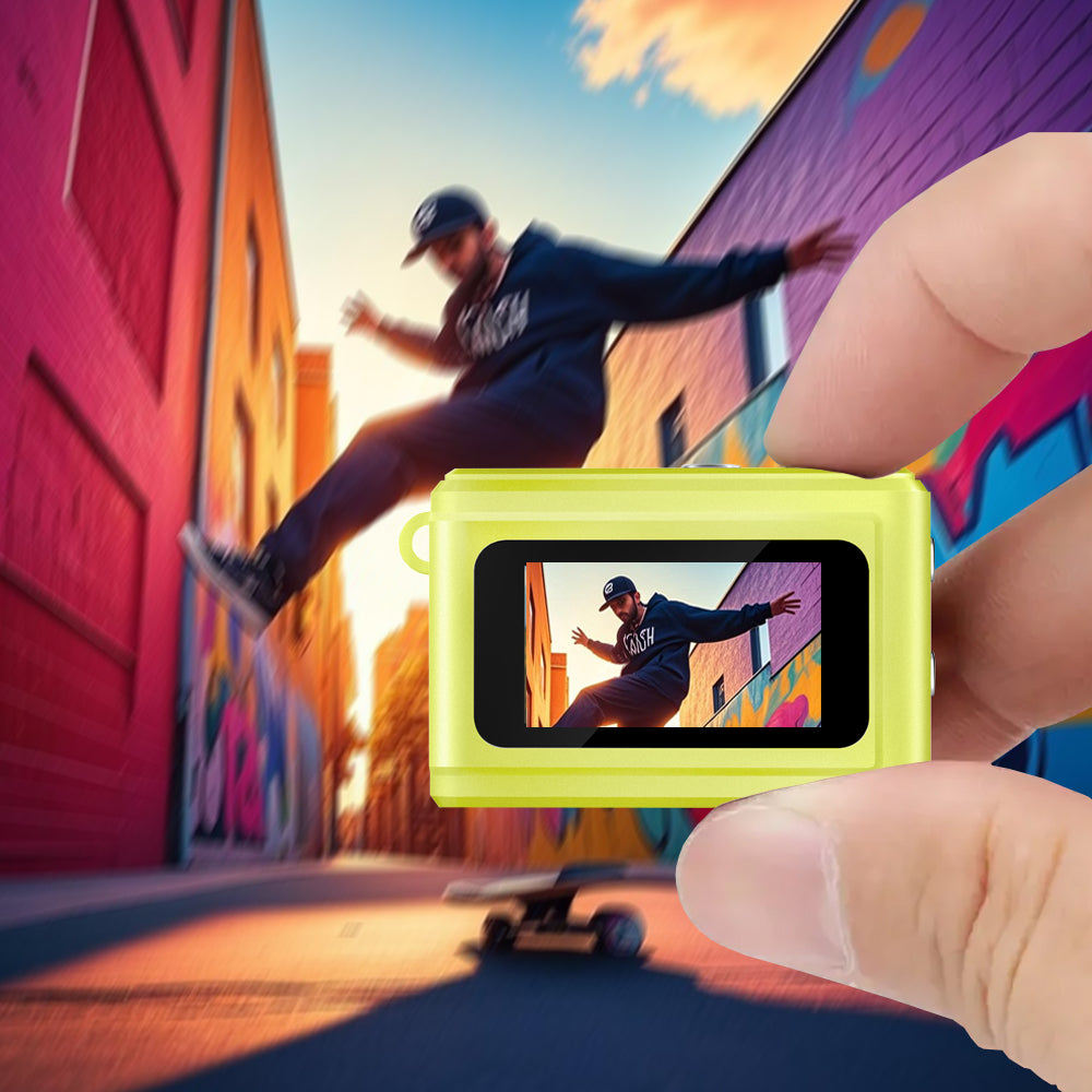 Yellow Mini HD Camera 1080P Pocket-Sized Gift for Teens-3
