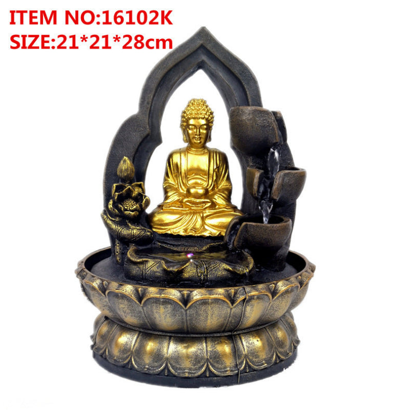 Fließende Wasserbuddha -Dekoration
