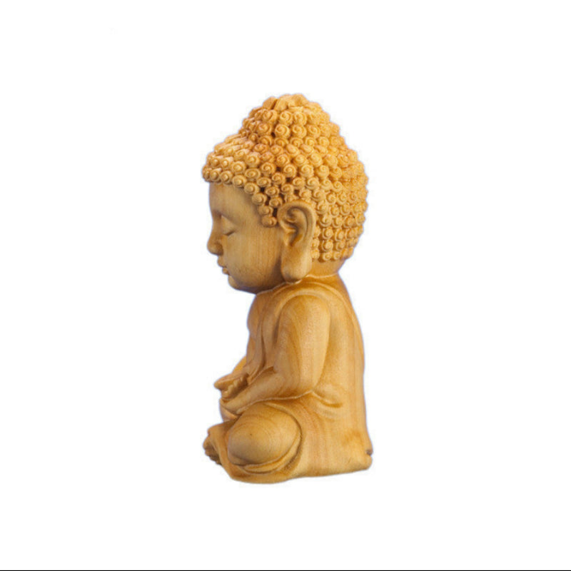 Natural Color Boxwood Buddha Car Dekoration