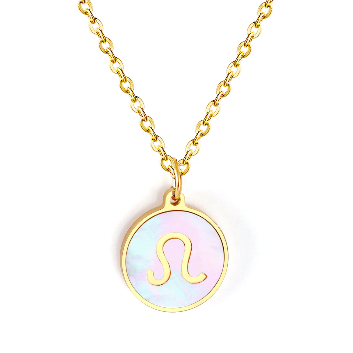 Minimalist White Shell Zodiac Necklace Adjustable Pendant-22