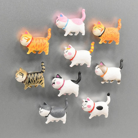 Cute Kitten Fridge Magnets Creative 3D Cartoon Refrigerator Magnets