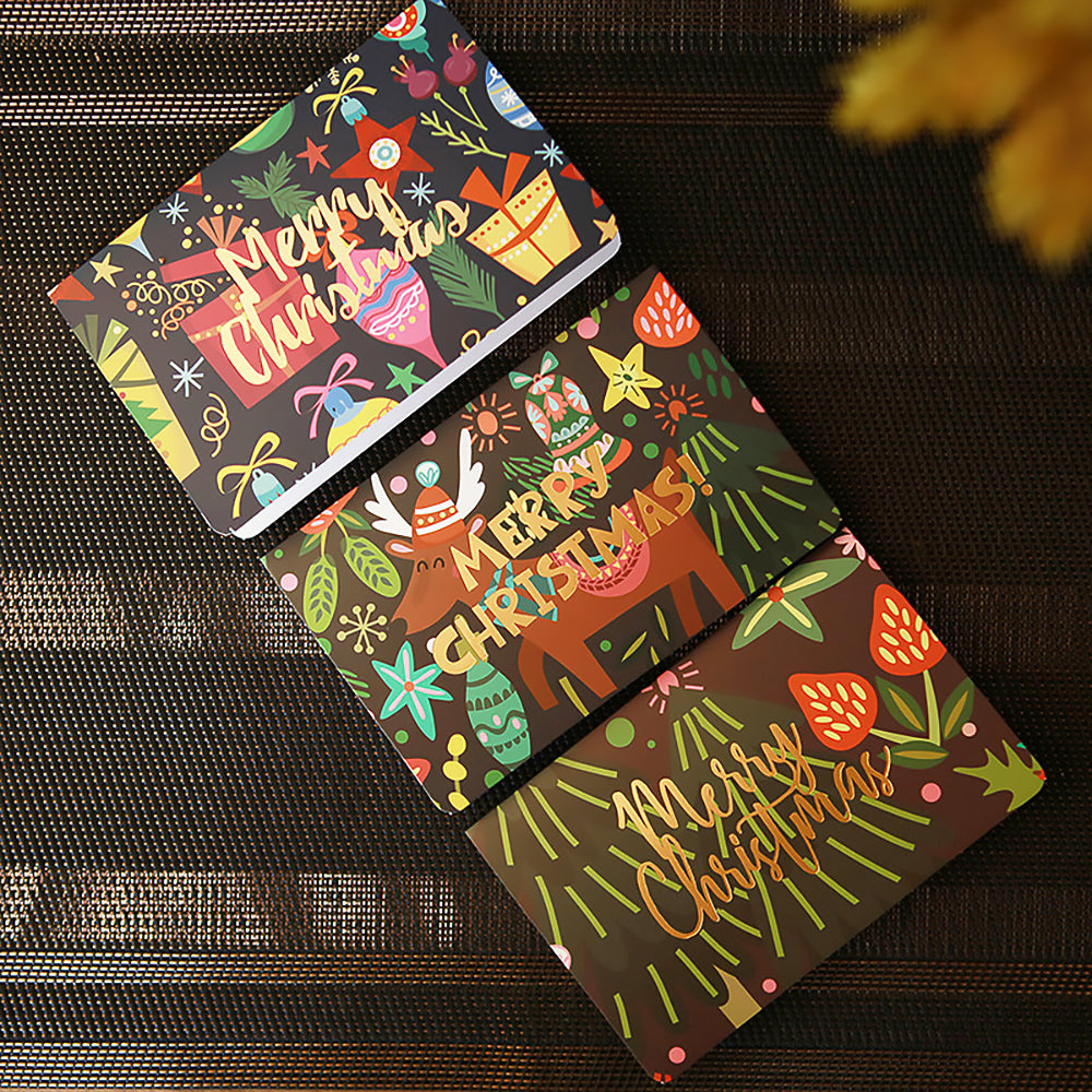 Christmas Wishes Greeting Card – Gift Box, Tree & Elk Designs-3