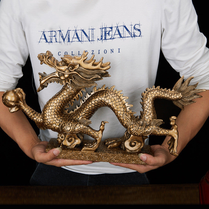 Five-clawed Gold Dragon Wealth Attracting Ornament Study Room Decoration