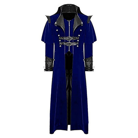 Halloween Vintage Patchwork Hooded Coat Slim Fit-5