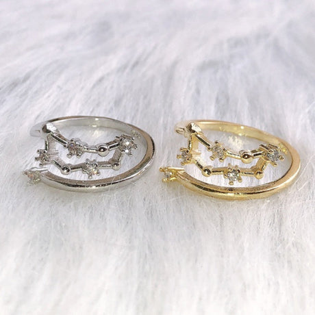 Zodiac Star Ring for Women – Adjustable Astrological Jewelry Gift