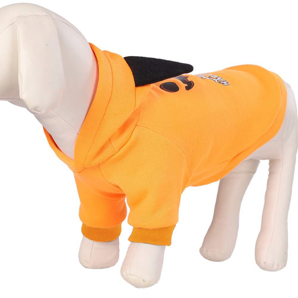 Pumpkin Dog Hoodie Halloween Outfit Black Orange Cozy Fleece-5