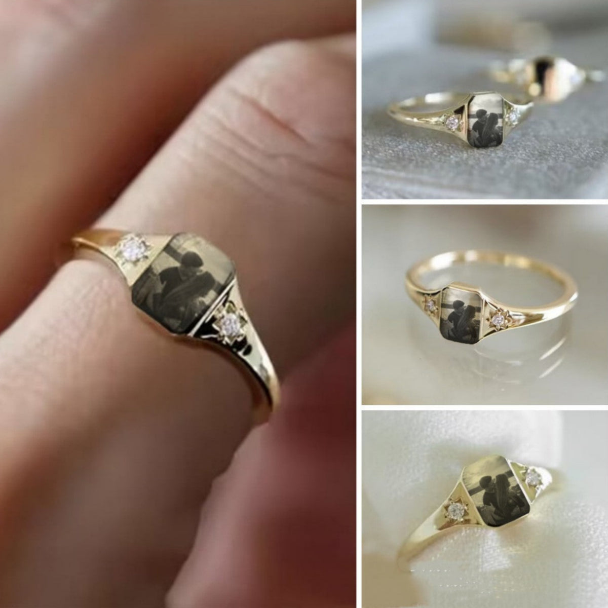 Custom Photo Ring Personalized Gift for Her or Mom-2