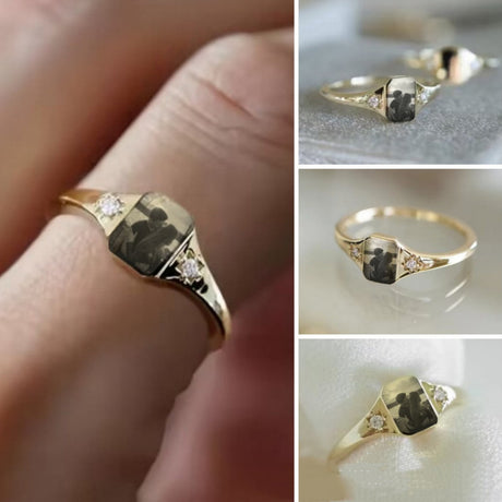 Custom Photo Ring Personalized Gift for Her or Mom-2