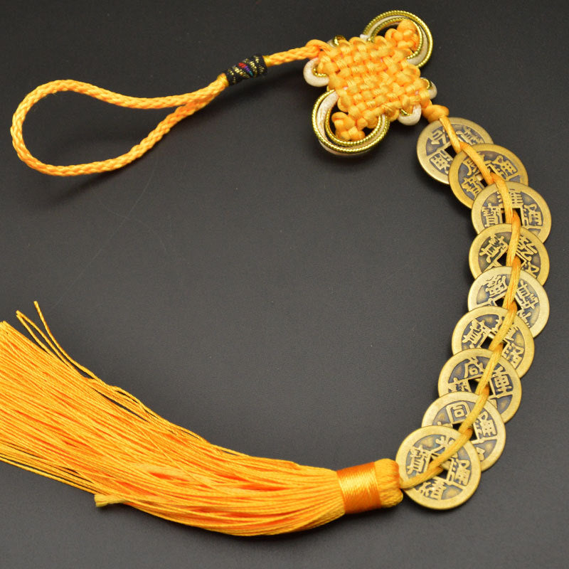 Enlightened Five Emperor's Coins Copper Coin Pendant