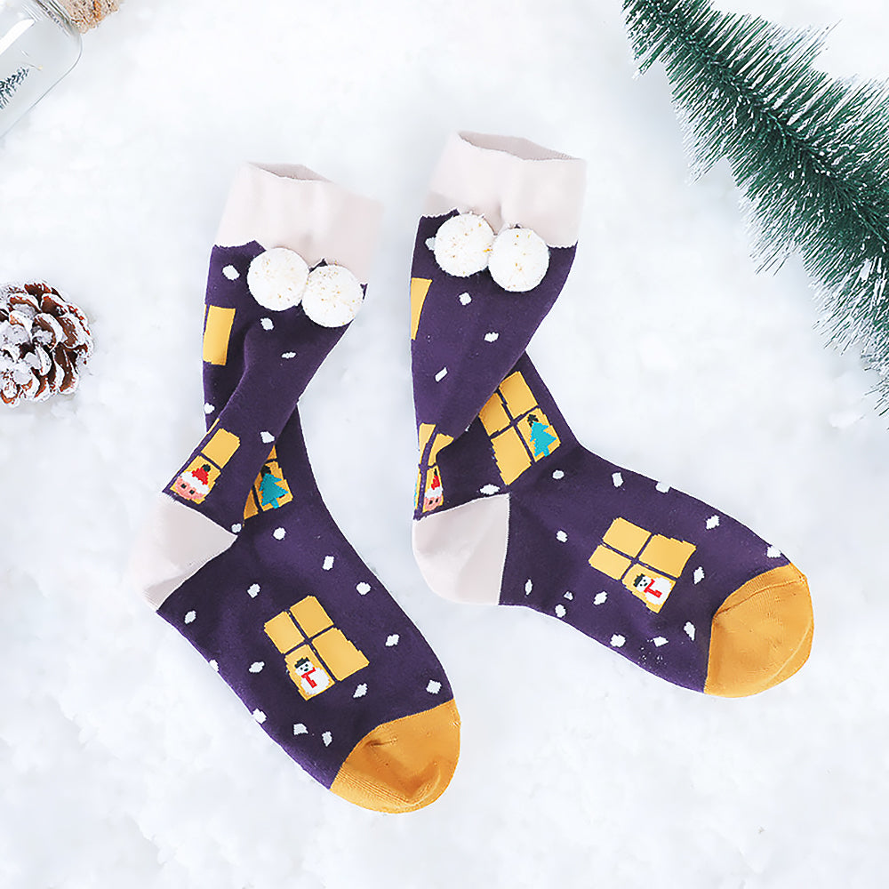 Christmas Socks Gift Box Set 5 Pairs Cozy Holiday Socks-4