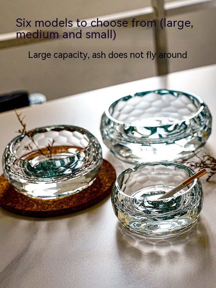 Hochwertiges türkisfarbenes Kristallglasaschebecher