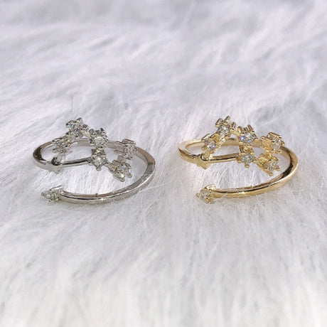 Zodiac Star Ring for Women – Adjustable Astrological Jewelry Gift