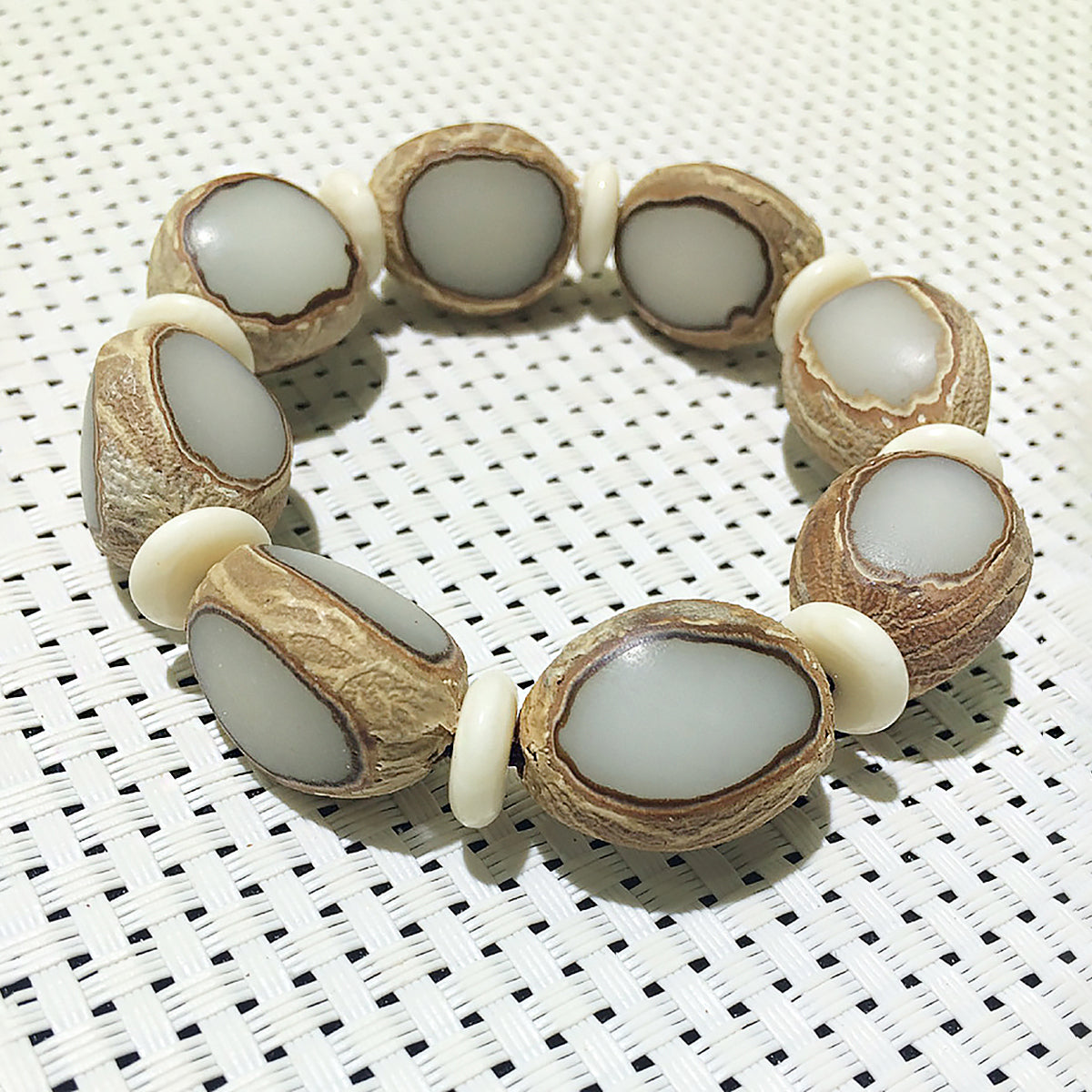 Natural Bodhi Seed Bracelet – Large Bodhi Bead Stretch Bracelet for Men & Women-4