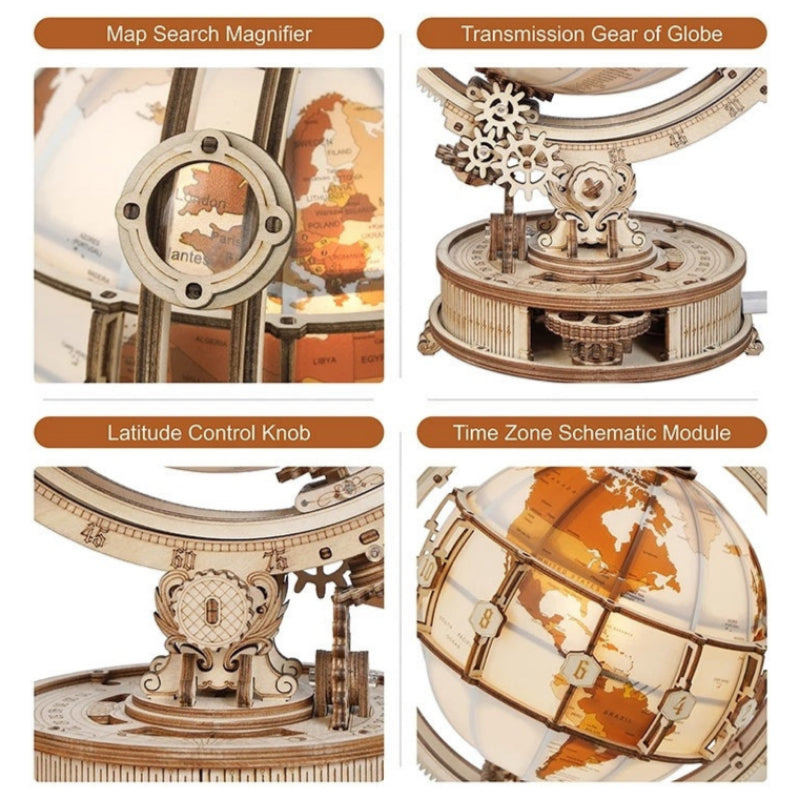 Luminous Globe 3D Holzrätsel Montage Modell Bulding Toys Gift für Kinder