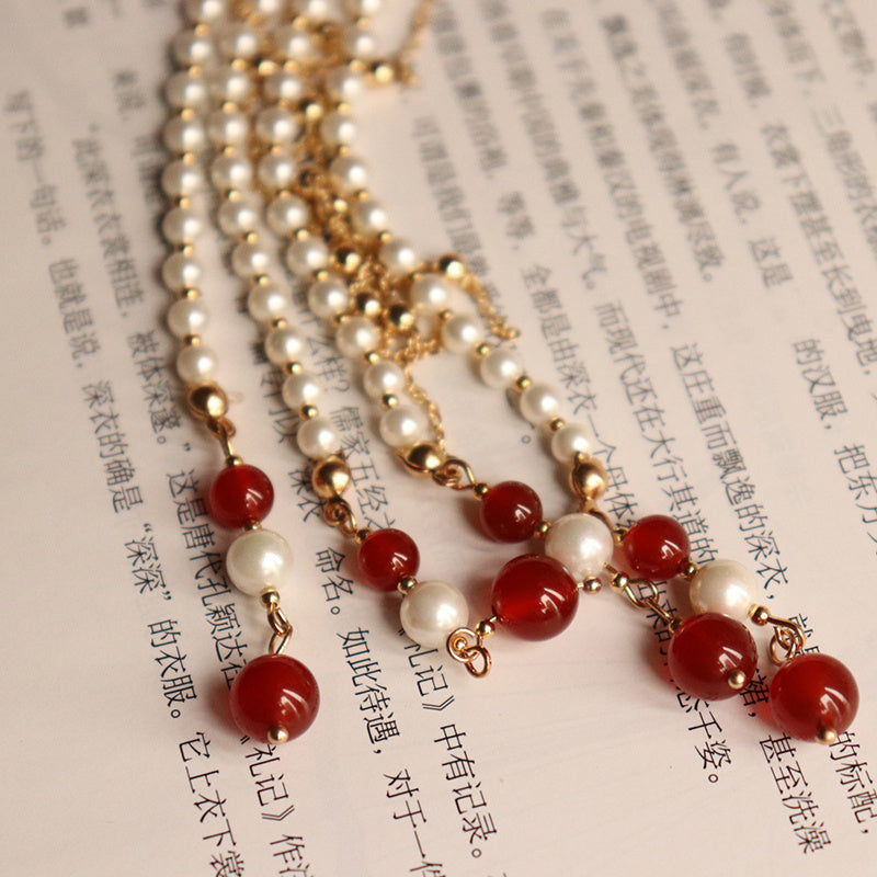 Wunderschöne archaistische alte Kostüm Perle Quaste Phoenix Haarnadelhaarnadelhaarpin