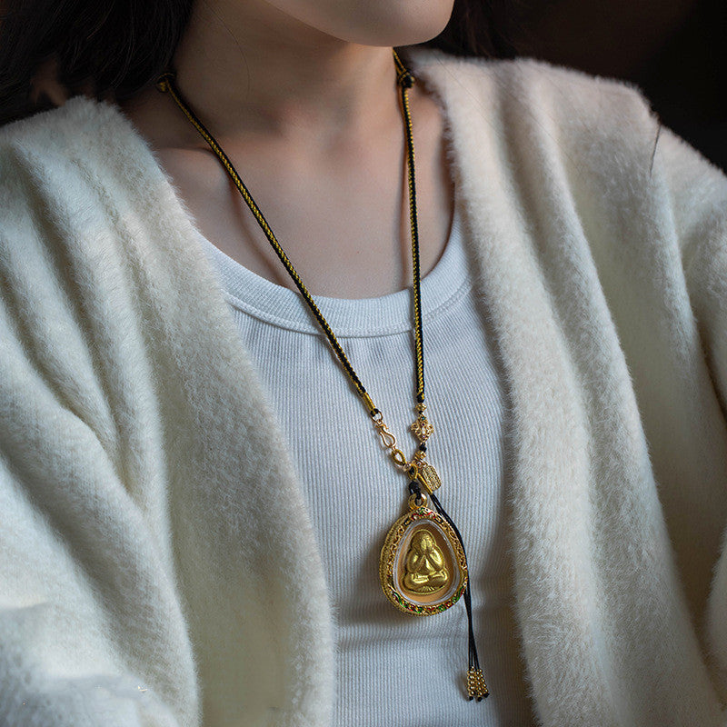 Handgefertigtes geflochtenes Anhänger Seil fünf Götter der Reichtum Halskette Seil Tibet Perlen