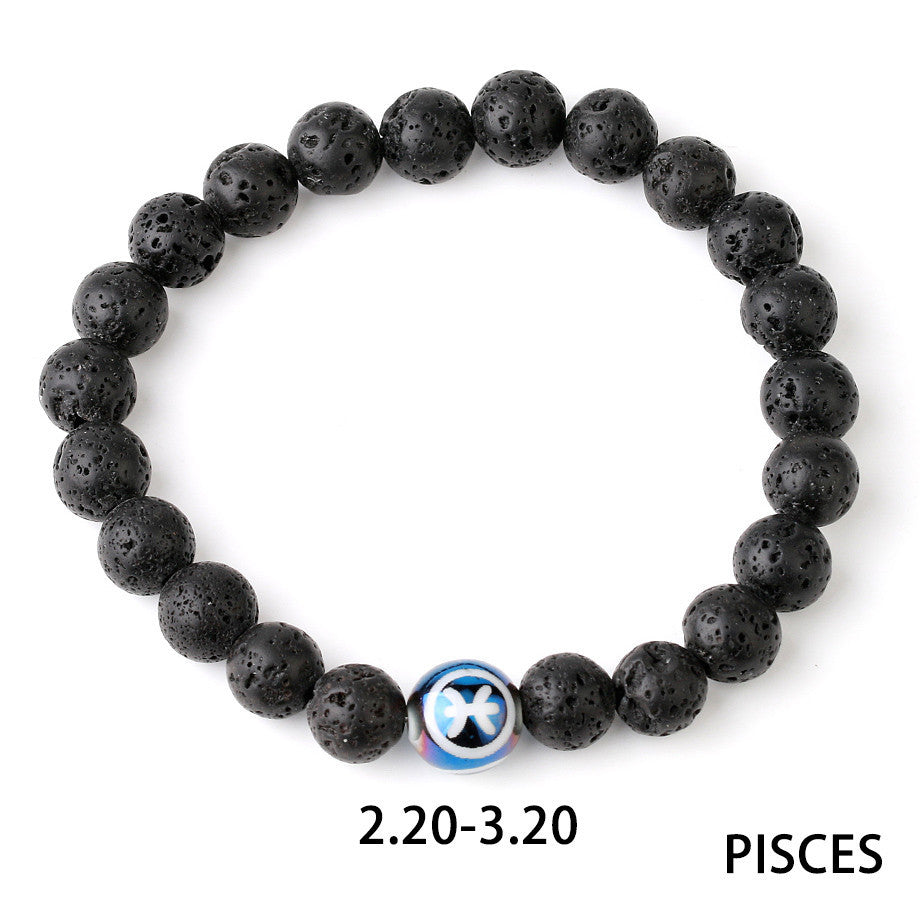 Constellations Couple Natural Lava Stone Bracelet-3
