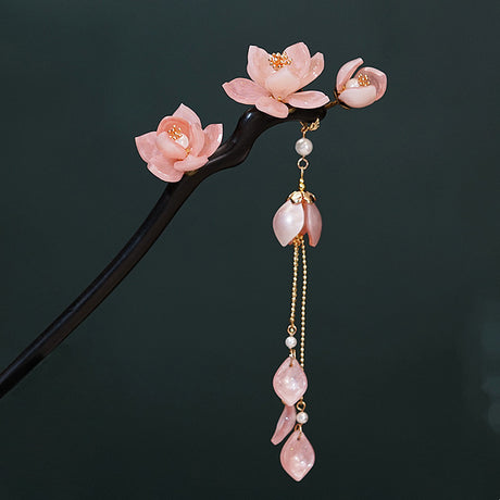 Magnolien Blume Haarnadel Ancient Style Ebony Haarnadel Fransen stiechschüttelndes Haarnadel