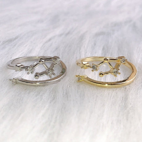 Zodiac Star Ring for Women – Adjustable Astrological Jewelry Gift