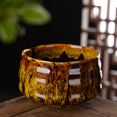 Handgefertigte Tee Tasse fließende Glasur -Tee -Set