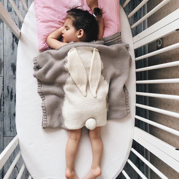 Explosive Bunny Ears Blanket Stereo Bunny Blanket Children's Knitted Cover Blanket