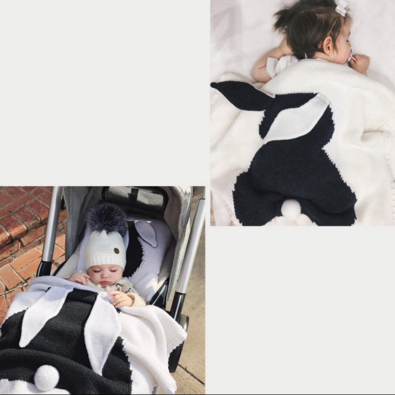 Explosive Bunny Ears Blanket Stereo Bunny Blanket Children's Knitted Cover Blanket