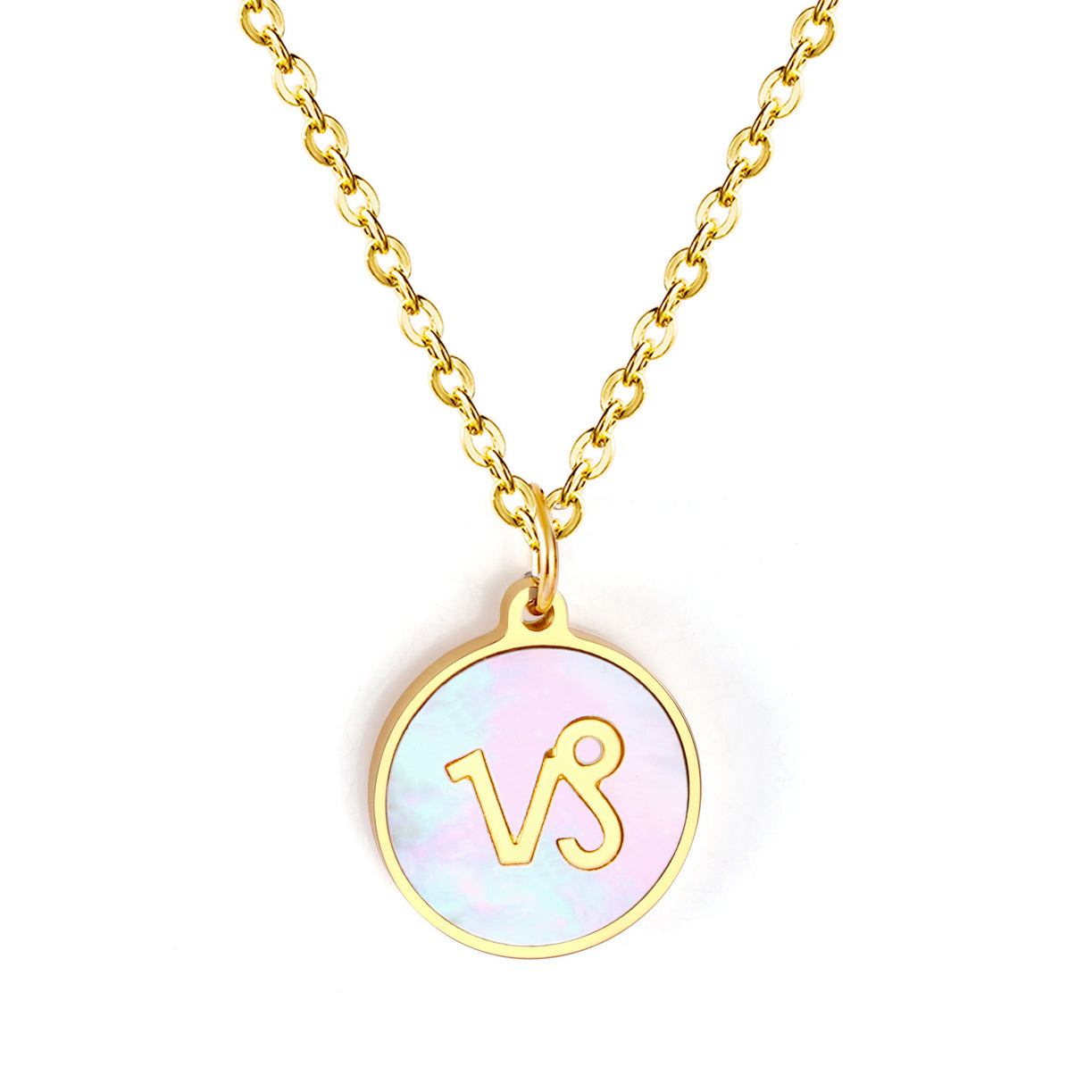 Minimalist White Shell Zodiac Necklace Adjustable Pendant-20